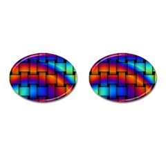 Rainbow Weaving Pattern Cufflinks (oval) by Amaryn4rt