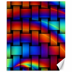 Rainbow Weaving Pattern Canvas 8  X 10 