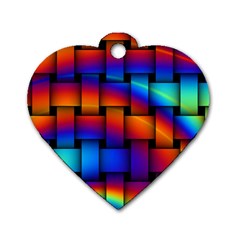 Rainbow Weaving Pattern Dog Tag Heart (one Side)