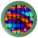 Rainbow Weaving Pattern Color Wall Clocks Front