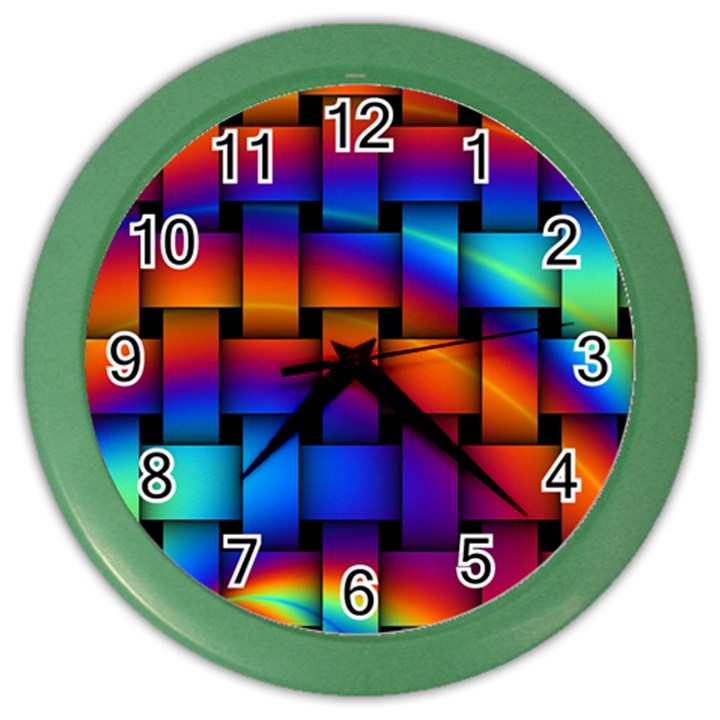 Rainbow Weaving Pattern Color Wall Clocks