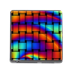 Rainbow Weaving Pattern Memory Card Reader (square) by Amaryn4rt