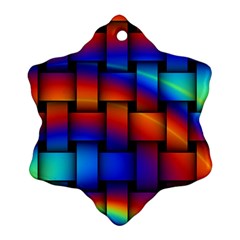 Rainbow Weaving Pattern Ornament (snowflake) by Amaryn4rt