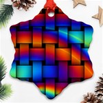 Rainbow Weaving Pattern Ornament (Snowflake) Front