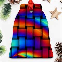 Rainbow Weaving Pattern Bell Ornament (two Sides) by Amaryn4rt