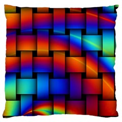 Rainbow Weaving Pattern Large Cushion Case (two Sides) by Amaryn4rt