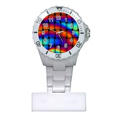 Rainbow Weaving Pattern Plastic Nurses Watch