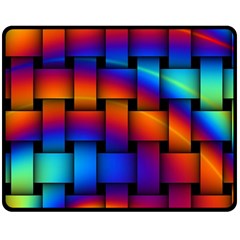 Rainbow Weaving Pattern Double Sided Fleece Blanket (medium) 