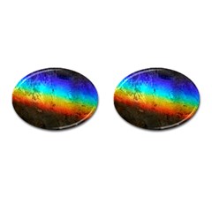 Rainbow Color Prism Colors Cufflinks (oval)