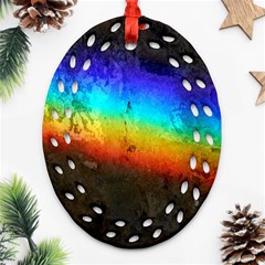 Rainbow Color Prism Colors Oval Filigree Ornament (two Sides) by Amaryn4rt