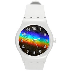 Rainbow Color Prism Colors Round Plastic Sport Watch (m)