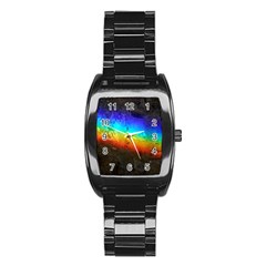 Rainbow Color Prism Colors Stainless Steel Barrel Watch