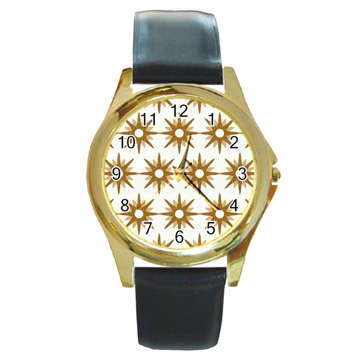 Seamless Repeating Tiling Tileable Round Gold Metal Watch