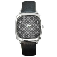 Silver The Background Square Metal Watch