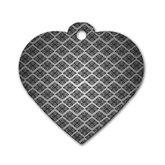 Silver The Background Dog Tag Heart (two Sides)