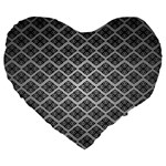 Silver The Background Large 19  Premium Heart Shape Cushions Front