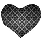 Silver The Background Large 19  Premium Heart Shape Cushions Back