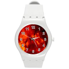 Star Clusters Rosette Nebula Star Round Plastic Sport Watch (m) by Amaryn4rt