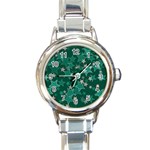 Star Seamless Tile Background Abstract Round Italian Charm Watch Front