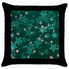 Star Seamless Tile Background Abstract Throw Pillow Case (black)