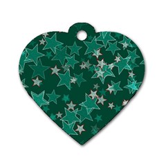 Star Seamless Tile Background Abstract Dog Tag Heart (one Side)