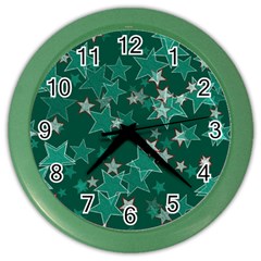 Star Seamless Tile Background Abstract Color Wall Clocks