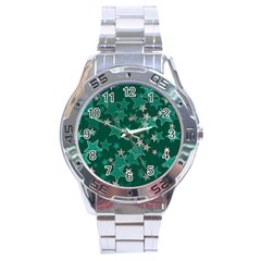 Star Seamless Tile Background Abstract Stainless Steel Analogue Watch