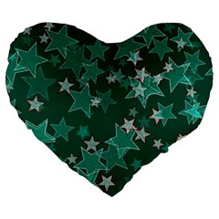 Star Seamless Tile Background Abstract Large 19  Premium Heart Shape Cushions