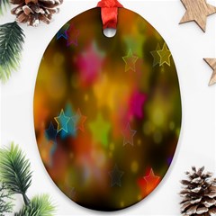 Star Background Texture Pattern Ornament (oval)