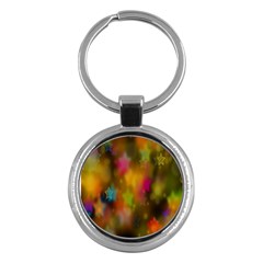 Star Background Texture Pattern Key Chains (round) 