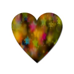 Star Background Texture Pattern Heart Magnet