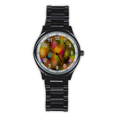 Star Background Texture Pattern Stainless Steel Round Watch by Amaryn4rt