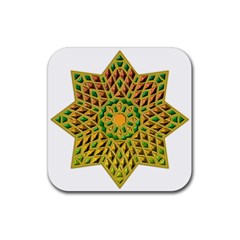 Star Pattern Tile Background Image Rubber Coaster (square) 