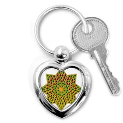 Star Pattern Tile Background Image Key Chains (heart) 