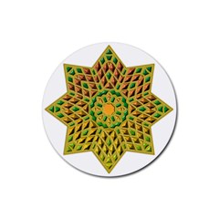 Star Pattern Tile Background Image Rubber Coaster (round) 