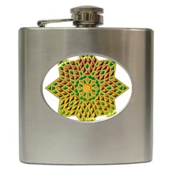 Star Pattern Tile Background Image Hip Flask (6 Oz)