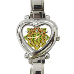 Star Pattern Tile Background Image Heart Italian Charm Watch by Amaryn4rt