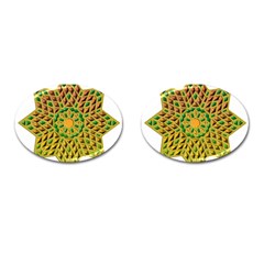 Star Pattern Tile Background Image Cufflinks (oval)