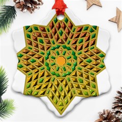 Star Pattern Tile Background Image Snowflake Ornament (two Sides)