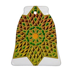 Star Pattern Tile Background Image Bell Ornament (two Sides)