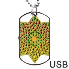 Star Pattern Tile Background Image Dog Tag Usb Flash (one Side)