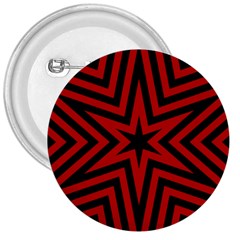 Star Red Kaleidoscope Pattern 3  Buttons