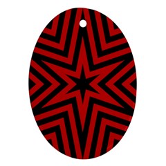 Star Red Kaleidoscope Pattern Ornament (oval) by Amaryn4rt