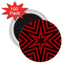 Star Red Kaleidoscope Pattern 2 25  Magnets (100 Pack) 