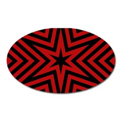 Star Red Kaleidoscope Pattern Oval Magnet