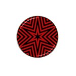 Star Red Kaleidoscope Pattern Hat Clip Ball Marker (10 pack) Front