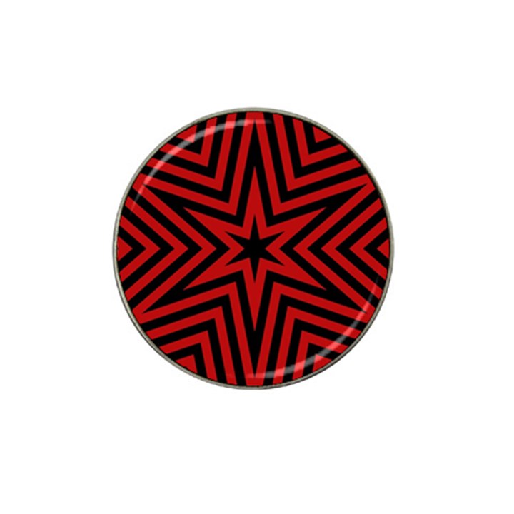 Star Red Kaleidoscope Pattern Hat Clip Ball Marker (10 pack)