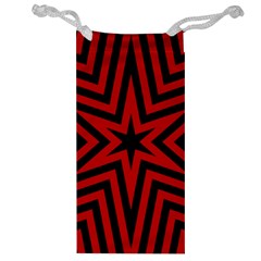 Star Red Kaleidoscope Pattern Jewelry Bag