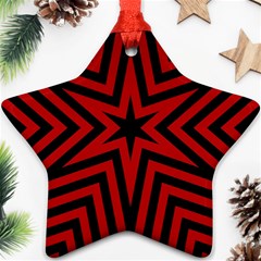 Star Red Kaleidoscope Pattern Star Ornament (two Sides)