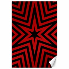 Star Red Kaleidoscope Pattern Canvas 12  X 18   by Amaryn4rt